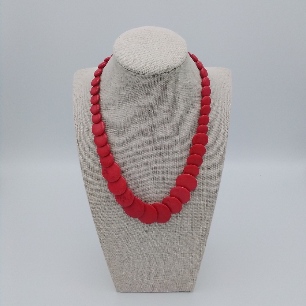 Comely Jewel Resin Red Stone Statement Necklace